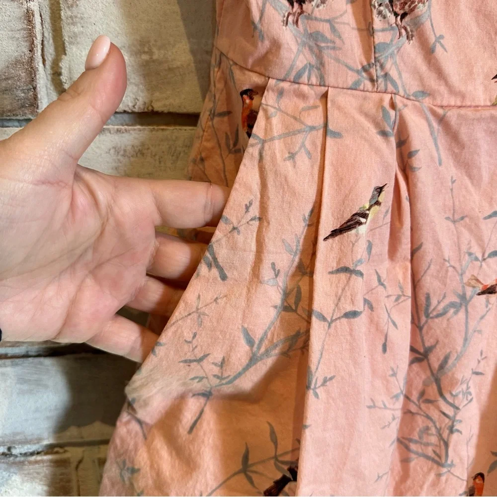 Birds of North America Starfrontlet pink pocket dress size 2 - Picture 4 of 11